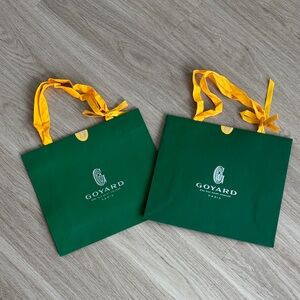 Goyard Green Tote Bags with Yellow Ribbon Handles